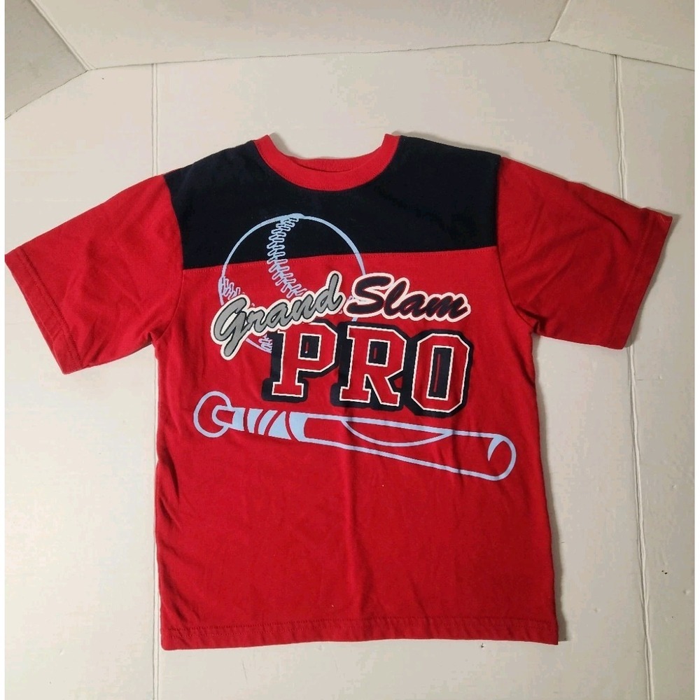 Faded Glory Baseball Grand Slam Pro Size 8 Red Blue Tee Shirt Short Sleeve Top